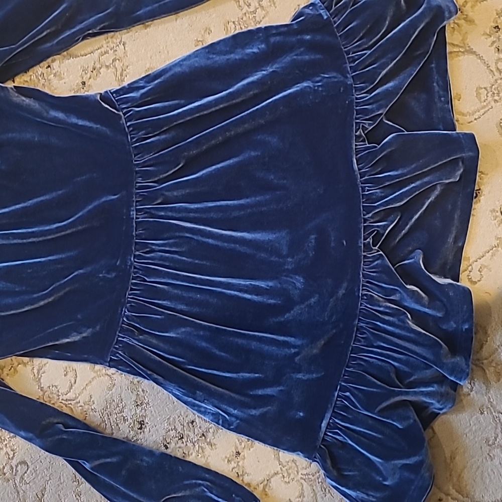 JCrew Crewcuts navy velevt girl's dress XL